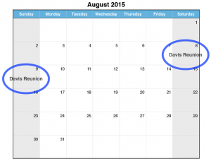 Calendar - August 2015